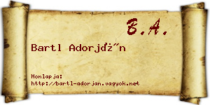 Bartl Adorján névjegykártya